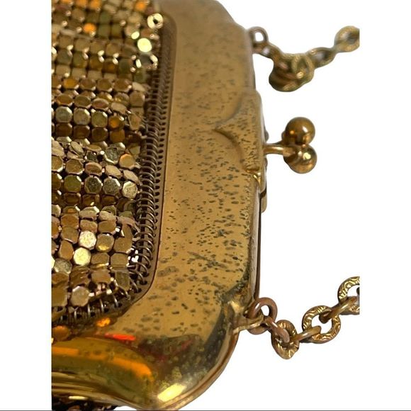 Antique Vintage Whiting & David Antique Gold Mesh Bag with Change Purse - Picture 7 of 16